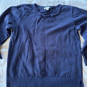 Coldwater Creek 100% Slub Cotton Navy Long Sleeve Sweater, size XL